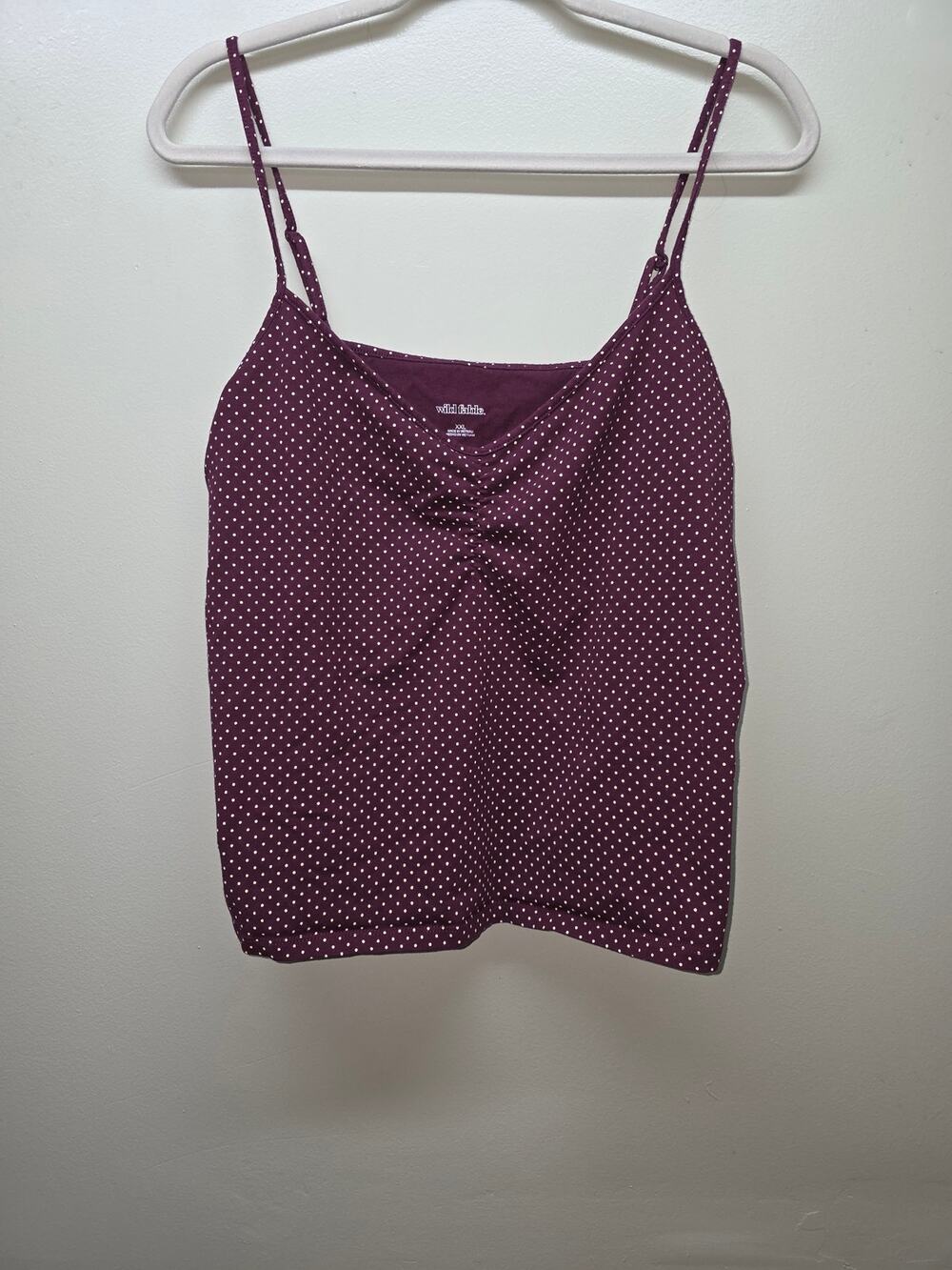 Burgundy Micro Polka Dot Cami Women's Size XXL Core